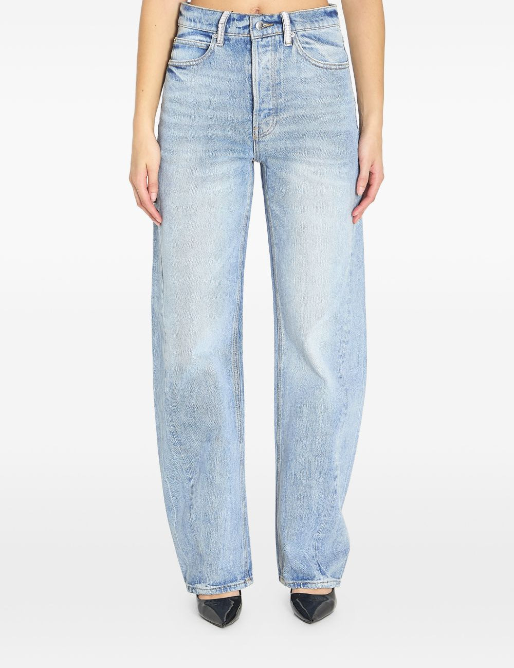Jeans con strass in blu Alexander wang  - donna 