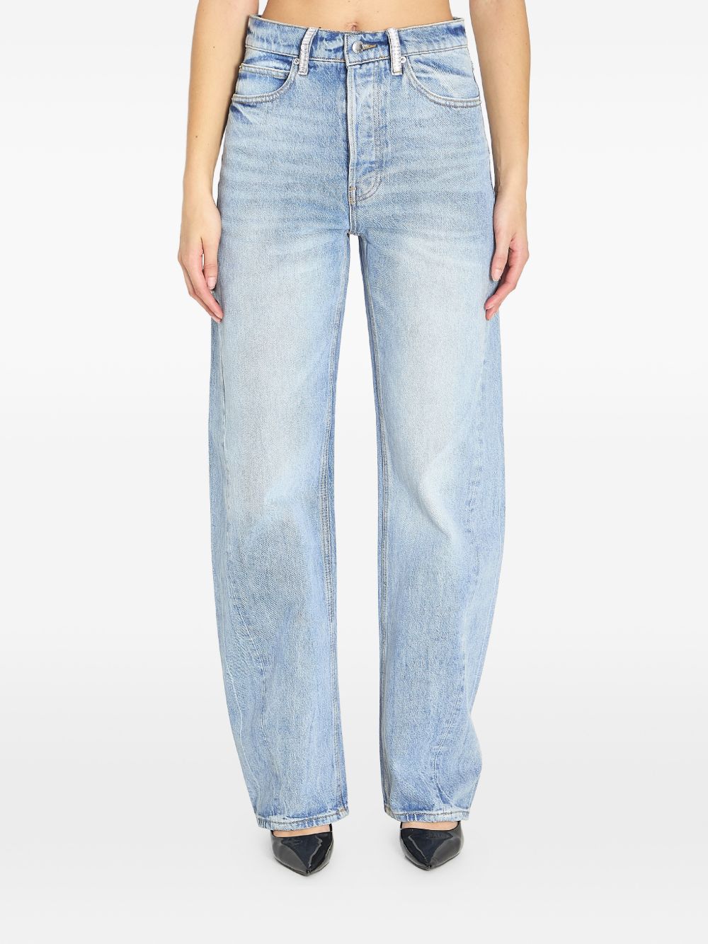 Jeans con strass in blu Alexander wang  - donna 
