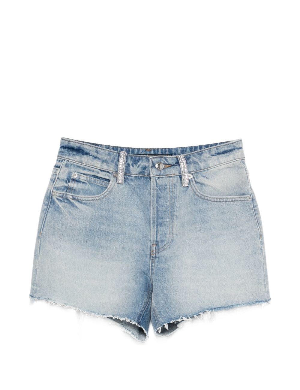 Shorts in denim con cristalli in blu Alexander wang - donna 