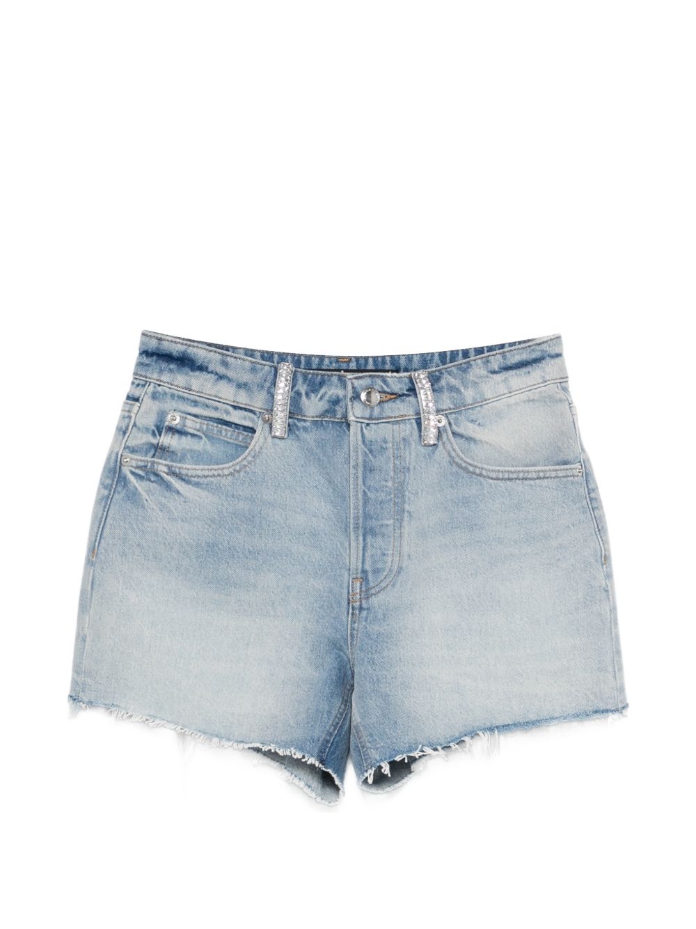 Shorts in denim con cristalli in blu Alexander wang - donna 
