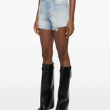 Shorts in denim con cristalli in blu Alexander wang - donna 