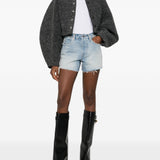 Shorts in denim con cristalli in blu Alexander wang - donna 