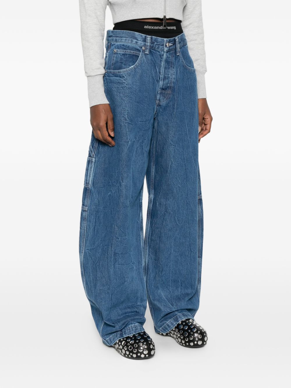 Jeans con elastico ballon fit in blu Alexander wang - donna 