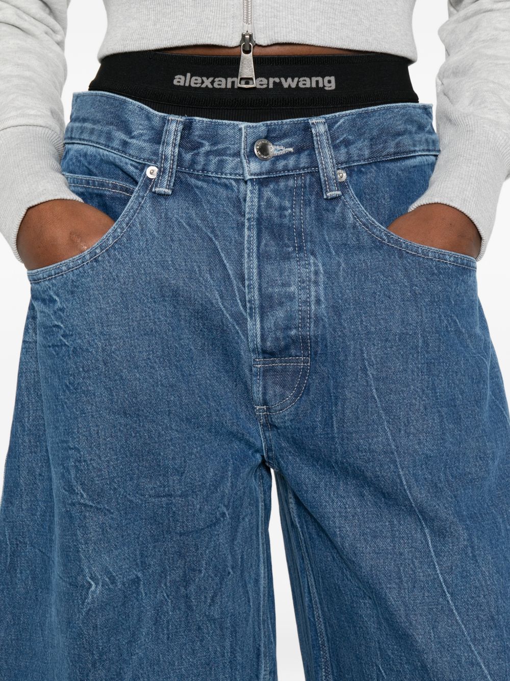 Jeans con elastico ballon fit in blu Alexander wang - donna 
