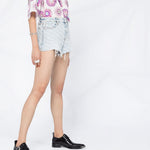 Shorts denim a vita alta Bite in blu Alexander wang  - donna 
