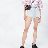 Shorts denim a vita alta Bite in blu Alexander wang  - donna 