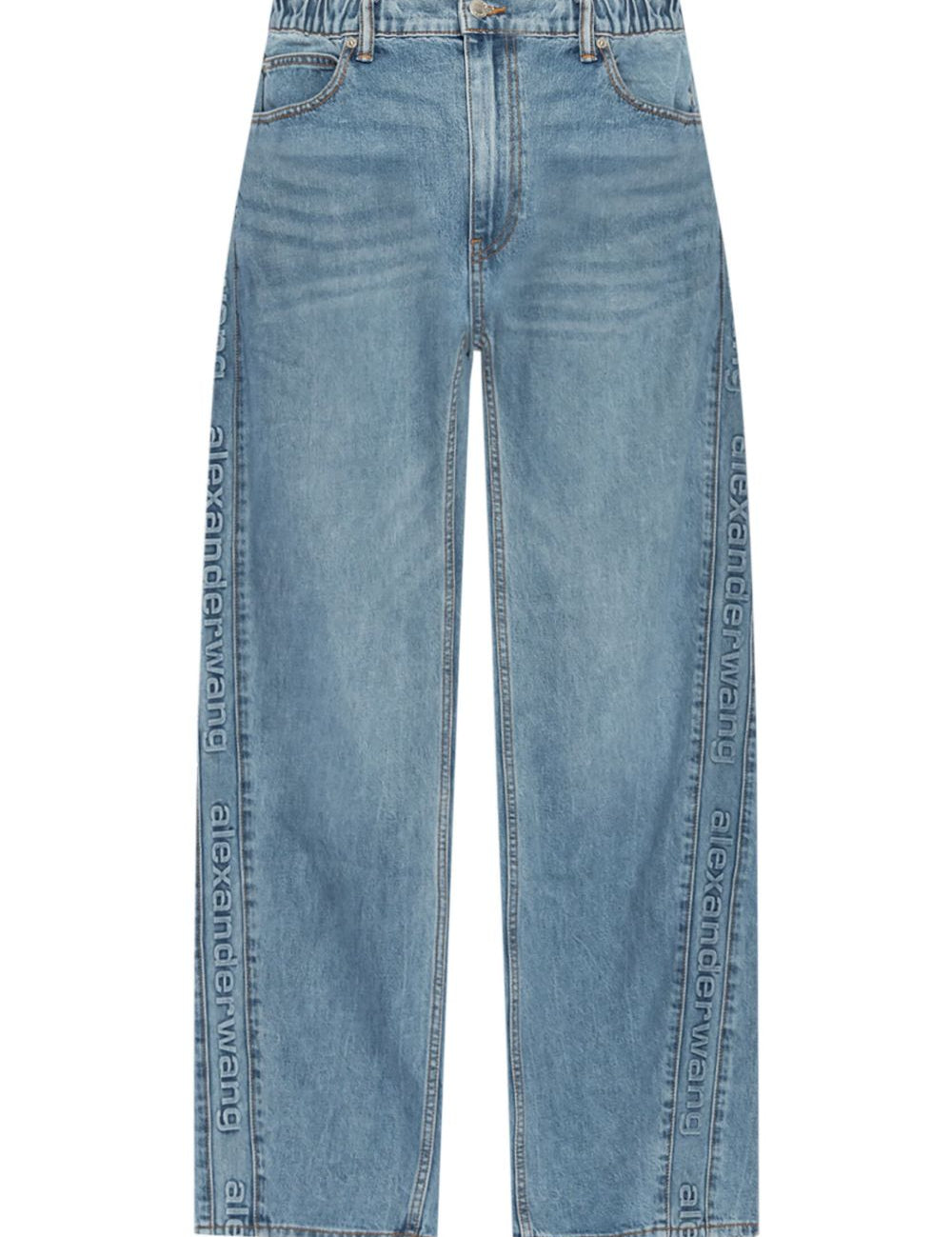 Jeans boyfriend con logo goffrato in blu Alexander wang  - donna 