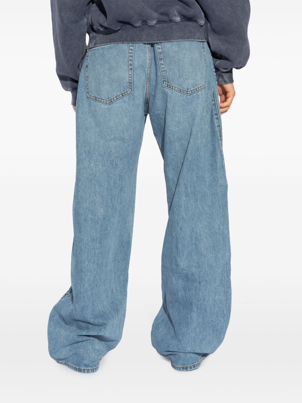 Jeans boyfriend con logo goffrato in blu Alexander wang  - donna 