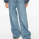 Jeans boyfriend con logo goffrato in blu Alexander wang  - donna 