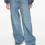 Jeans boyfriend con logo goffrato in blu Alexander wang  - donna 