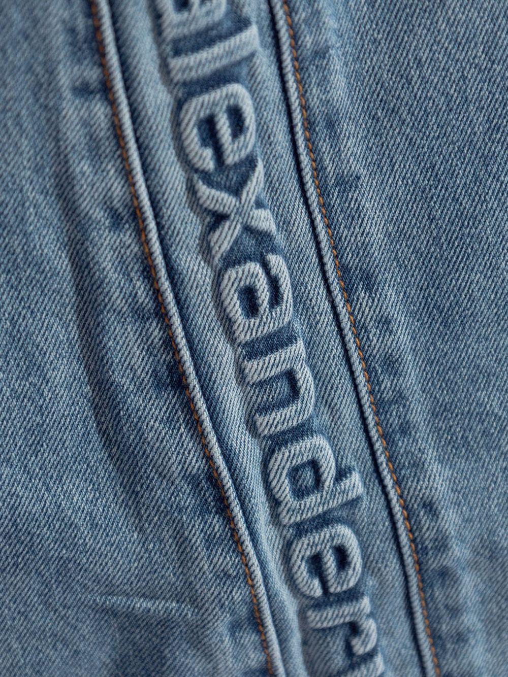 Jeans boyfriend con logo goffrato in blu Alexander wang  - donna 