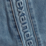 Jeans boyfriend con logo goffrato in blu Alexander wang  - donna 