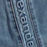 Jeans boyfriend con logo goffrato in blu Alexander wang  - donna 