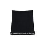 Minigonna a coste con logo  in nero Alexander wang - donna 