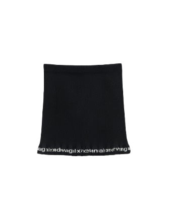 Minigonna a coste con logo  in nero Alexander wang - donna 