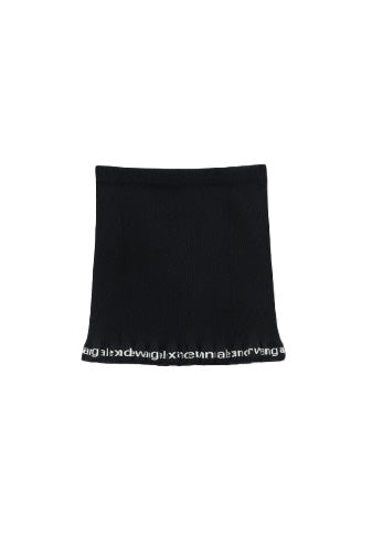 Minigonna a coste con logo  in nero Alexander wang - donna 