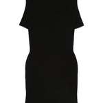 Abito midi a coste con logo  in nero Alexander wang - donna 