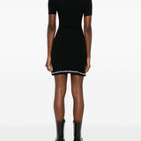 Abito midi a coste con logo  in nero Alexander wang - donna 