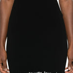 Abito midi a coste con logo  in nero Alexander wang - donna 