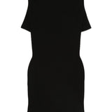 Abito midi a coste con logo  in nero Alexander wang - donna 
