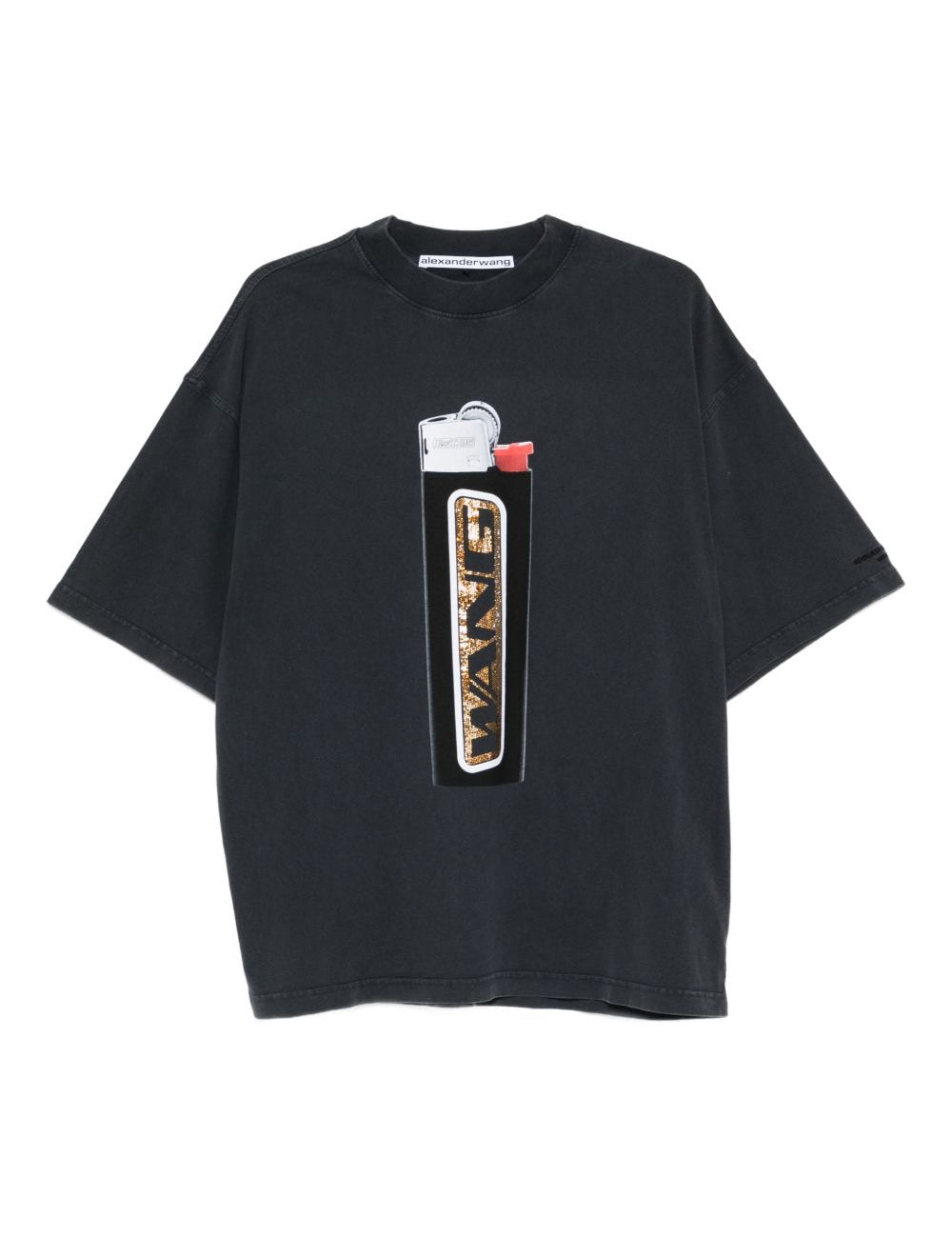 T-shirt con stampa in nero Alexander wang - donna 