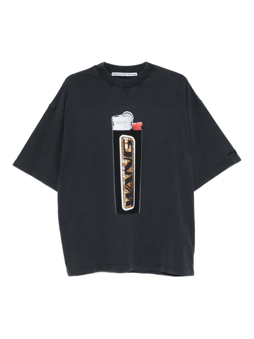 T-shirt con stampa in nero Alexander wang - donna 