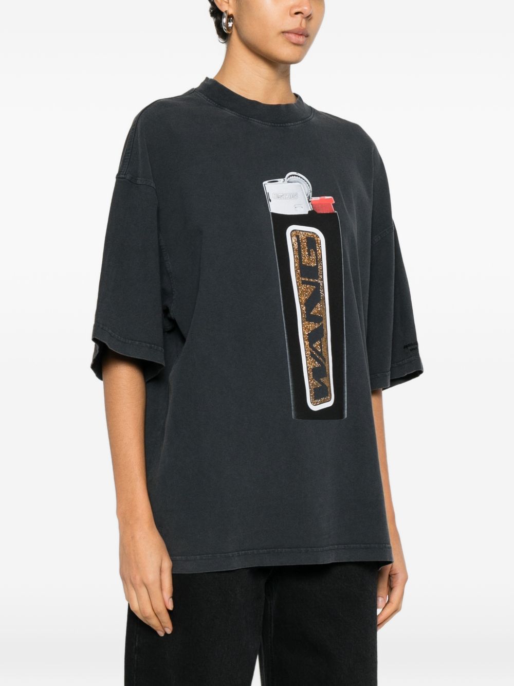 T-shirt con stampa in nero Alexander wang - donna 