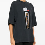 T-shirt con stampa in nero Alexander wang - donna 