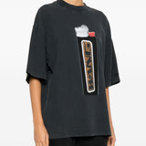 T-shirt con stampa in nero Alexander wang - donna 