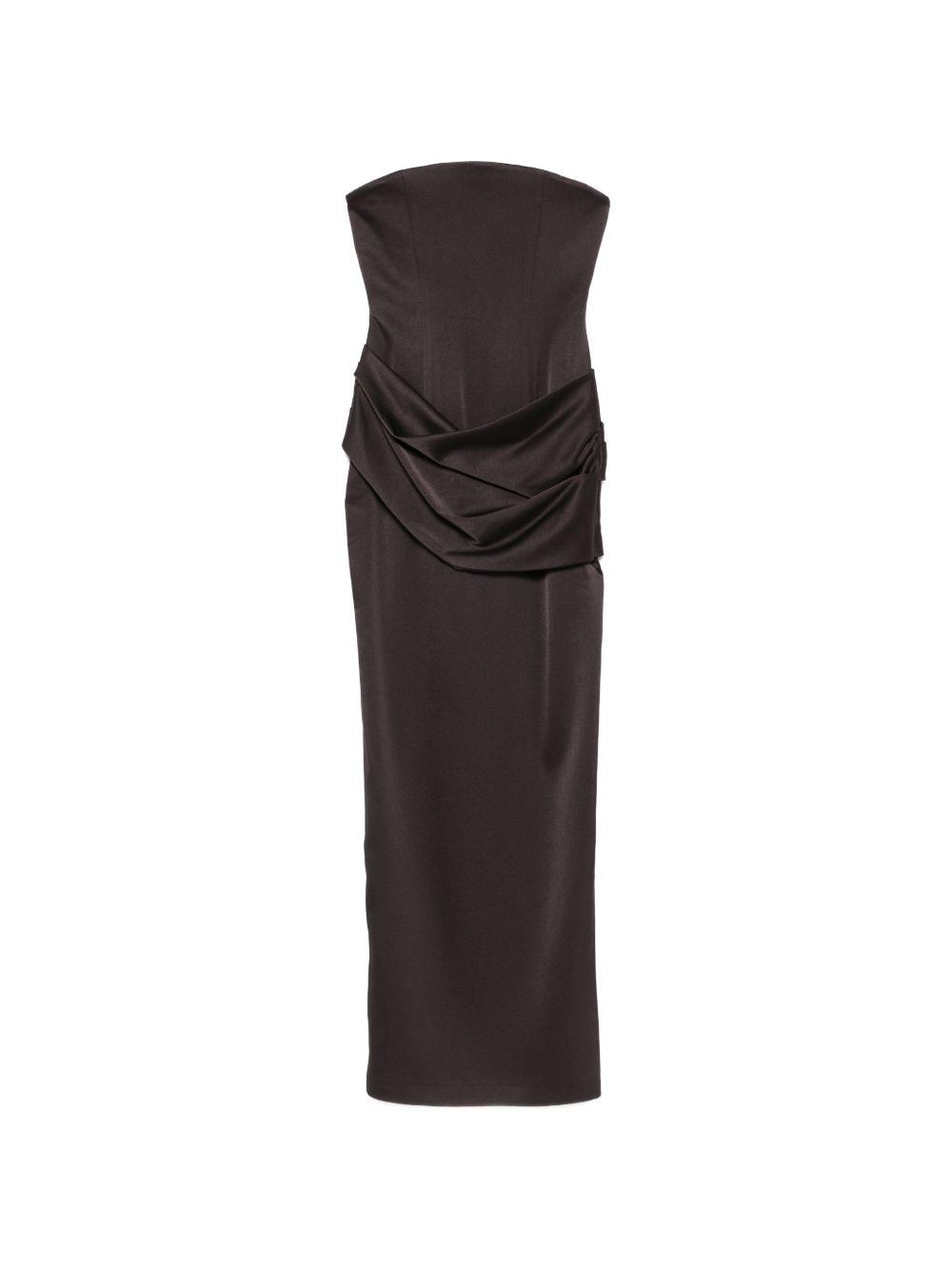 Abito lungo drappeggiato senza spalline in grigio Alex perry - donna 