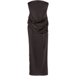 Abito lungo drappeggiato senza spalline in grigio Alex perry - donna 