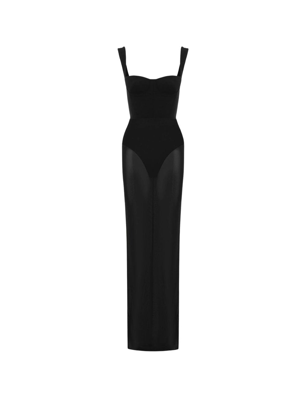 Abito lungo con design semi-trasparente in nero Alex perry - donna 