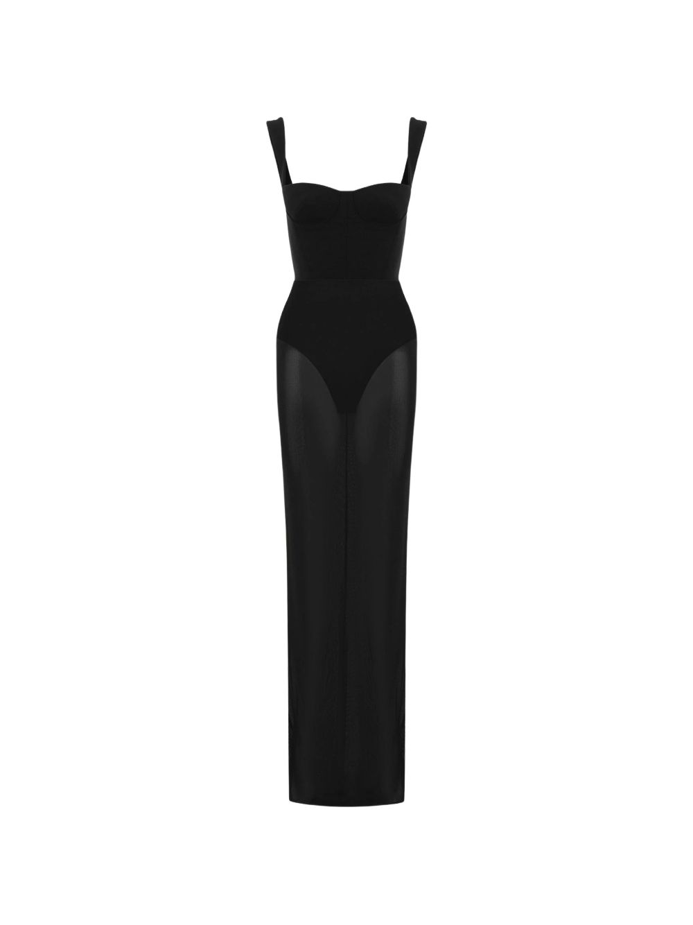 Abito lungo con design semi-trasparente in nero Alex perry - donna 
