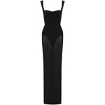 Abito lungo con design semi-trasparente in nero Alex perry - donna 