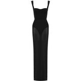 Abito lungo con design semi-trasparente in nero Alex perry - donna 