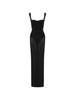 Alex Perry women's black long dress with semi-sheer design