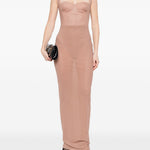 Abito lungo con design semi-trasparente in rosa Alex perry - donna 