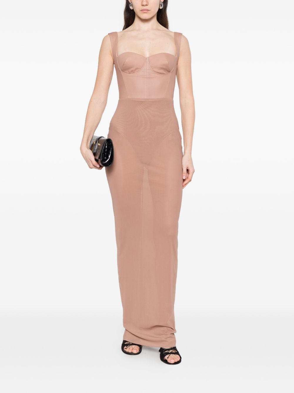 Abito lungo con design semi-trasparente in rosa Alex perry - donna 
