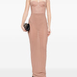 Abito lungo con design semi-trasparente in rosa Alex perry - donna 