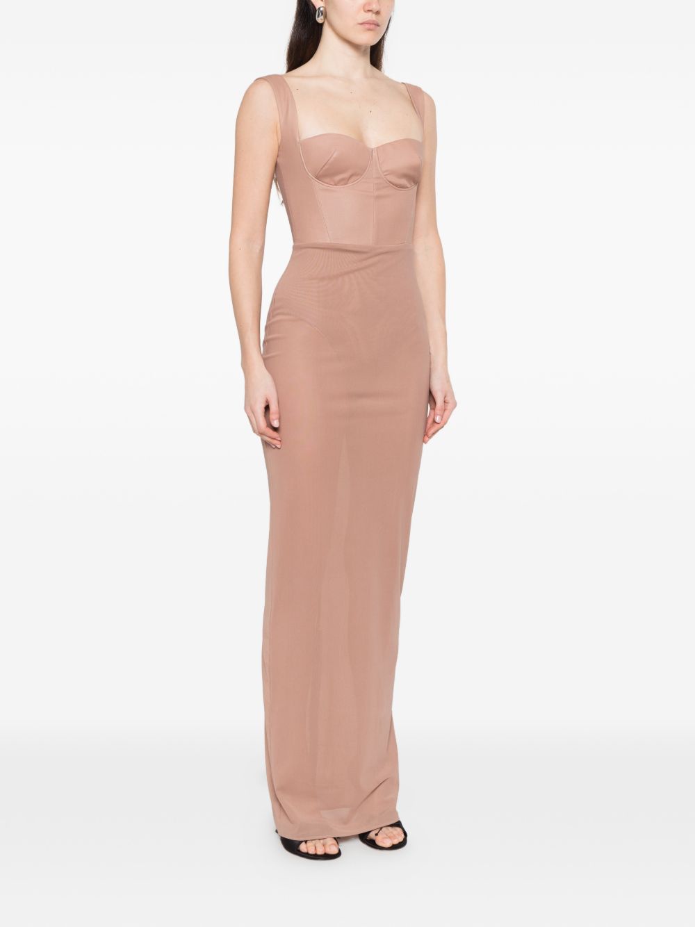 Abito lungo con design semi-trasparente in rosa Alex perry - donna 