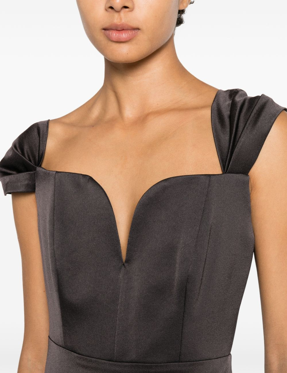 Abito midi con scollo a V in grigio Alex perry - donna 