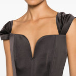 Abito midi con scollo a V in grigio Alex perry - donna 
