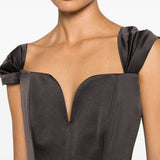 Abito midi con scollo a V in grigio Alex perry - donna 