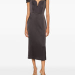 Abito midi con scollo a V in grigio Alex perry - donna 