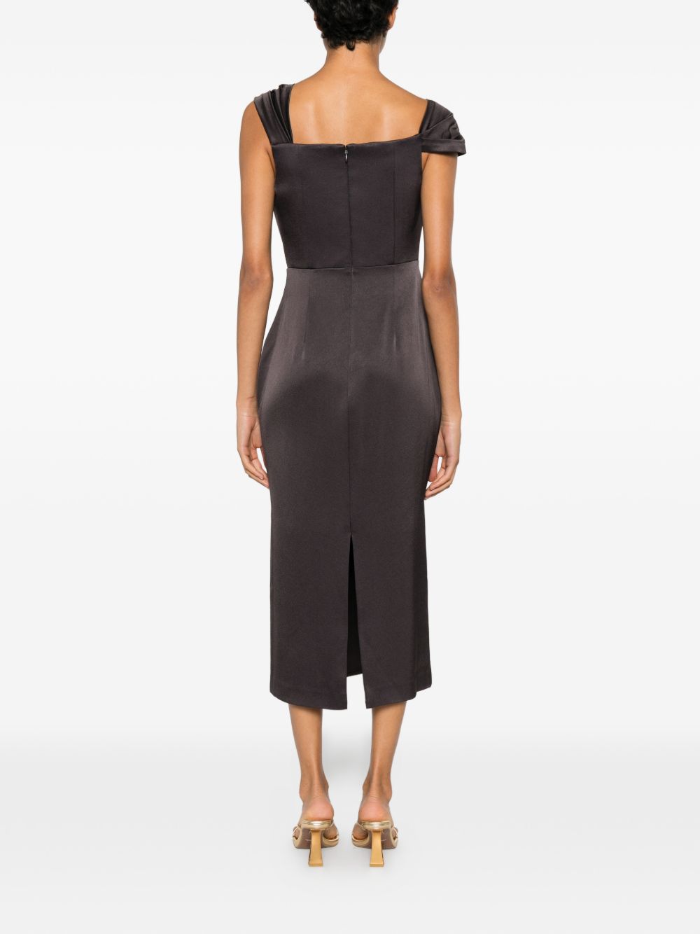 Abito midi con scollo a V in grigio Alex perry - donna 
