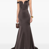 Abito con scollo a cuore in  marrone Alex Perry - donna 