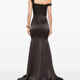 Abito con scollo a cuore in  marrone Alex Perry - donna 