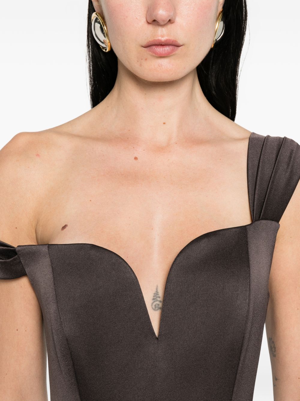 Abito con scollo a cuore in  marrone Alex Perry - donna 
