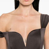 Abito con scollo a cuore in  marrone Alex Perry - donna 