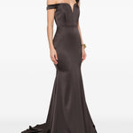 Abito con scollo a cuore in  marrone Alex Perry - donna 